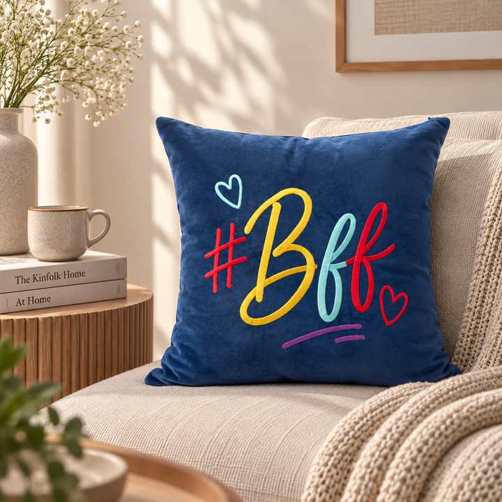 Quote Velvet Cushion Cover 46 x 46 cm, BFF, view 5