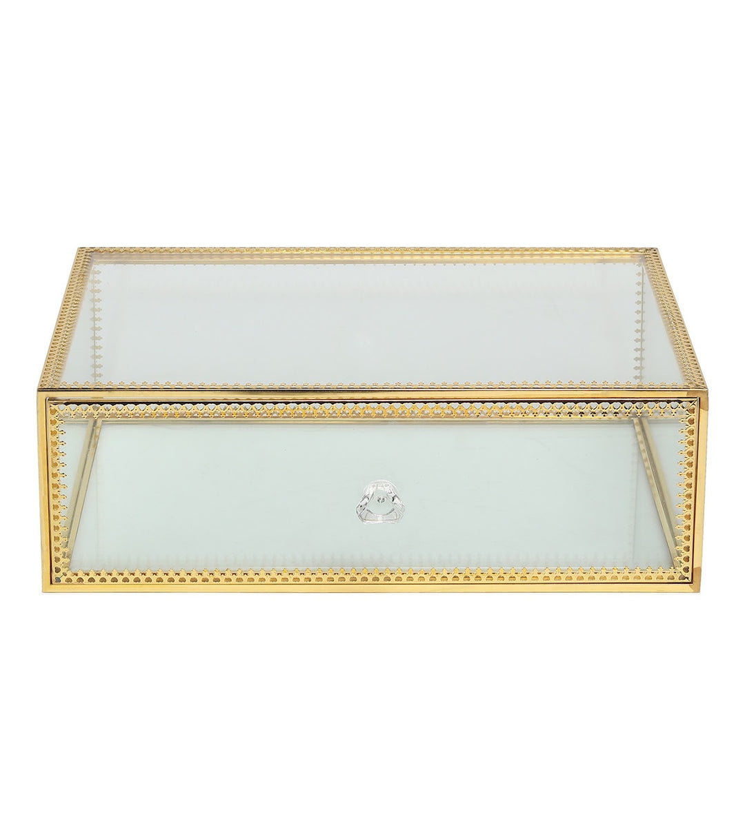 Arden Glass and Metal Jewellery Box with Drawer view 4