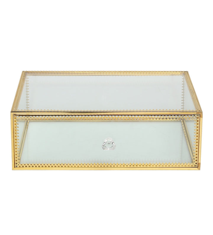 Arden Glass and Metal Jewellery Box with Drawer view 4