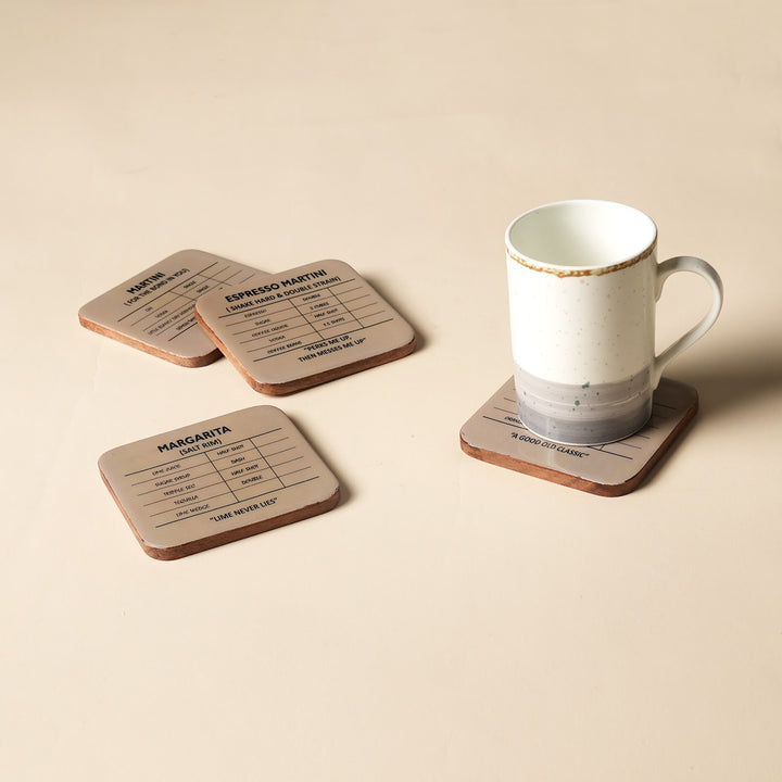 Enamel cocktail coaster set of four
