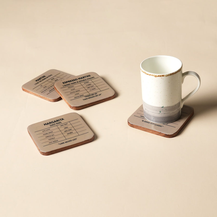 Enamel cocktail coaster set of four