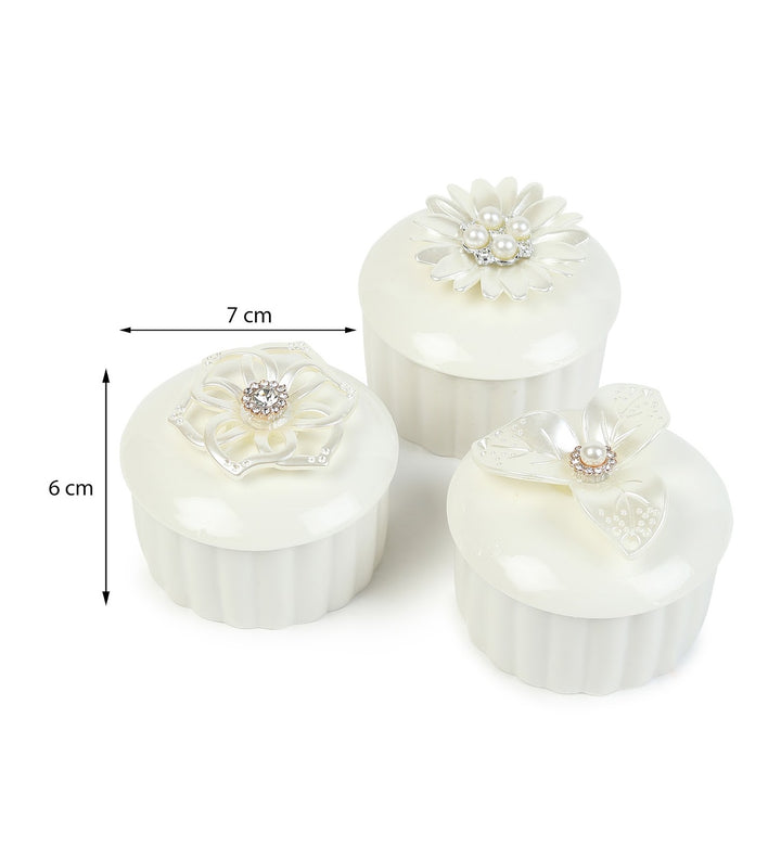 Trinkelle Jewelled Lid Porcelain Trinket Box Set of 3 view 3