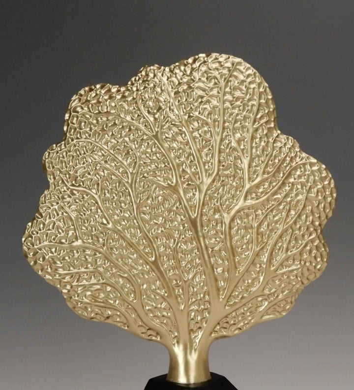 Expobazaar Elegant Golden Tree Resin Sculpture for Modern Decor