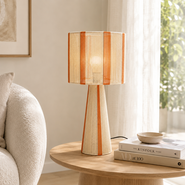 Rope & Iron Table Lamp for Living Room & Bedroom
