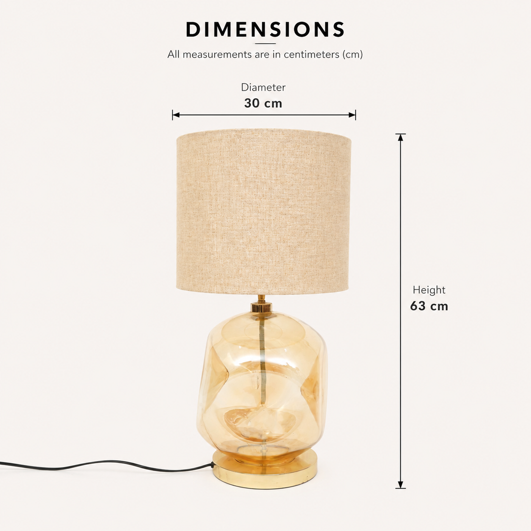 Frosted Glass Table Lamp for Living Room & Bedroom - Gold view 1