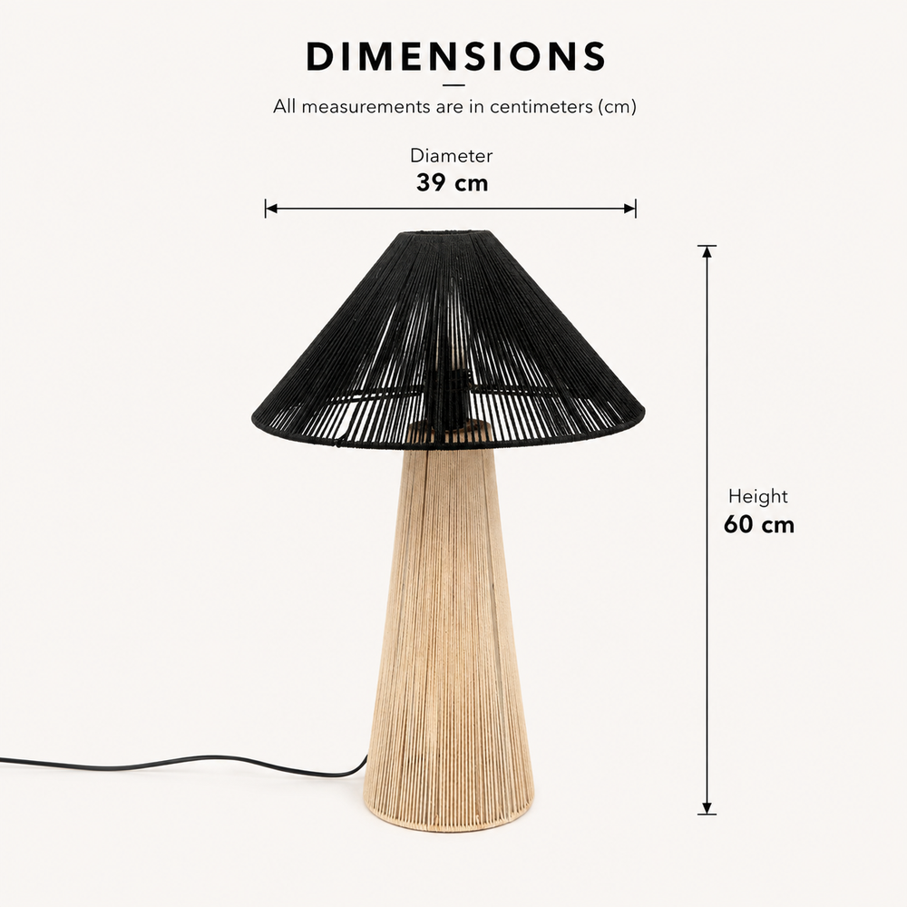 Rope & Iron Table Lamp for Living Room & Bedroom view 1