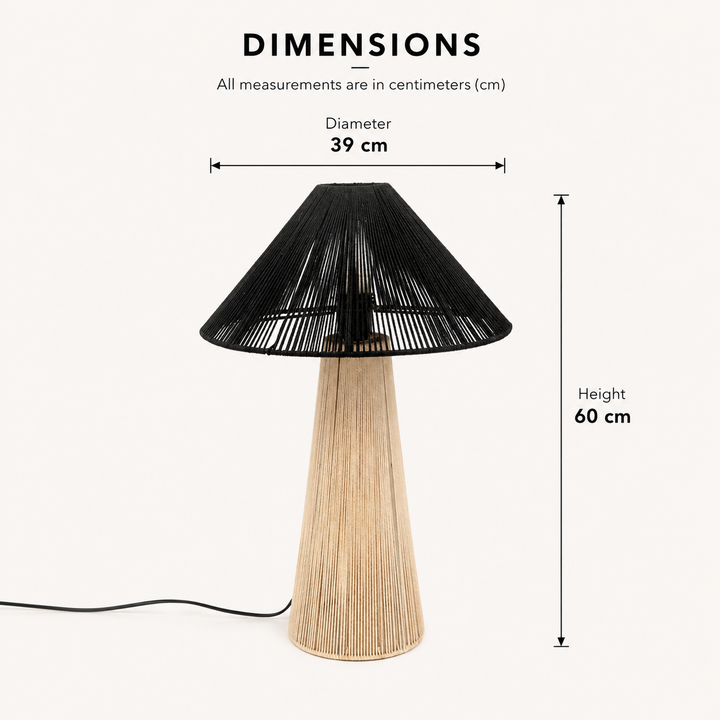 Rope & Iron Table Lamp for Living Room & Bedroom view 1