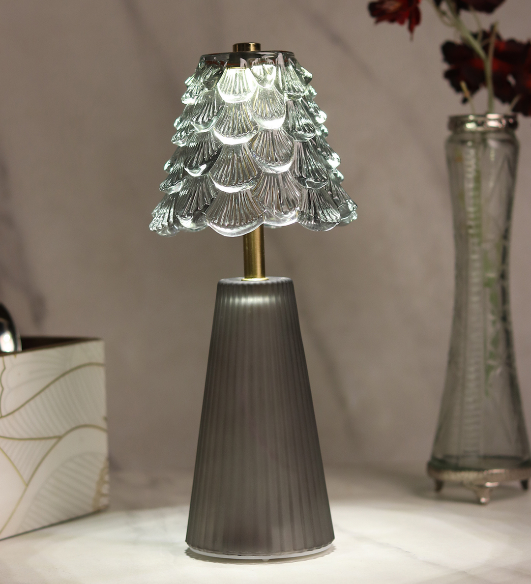 Marcelle Crystelle Sculpted Glass Table Lamp Style 1 view 2
