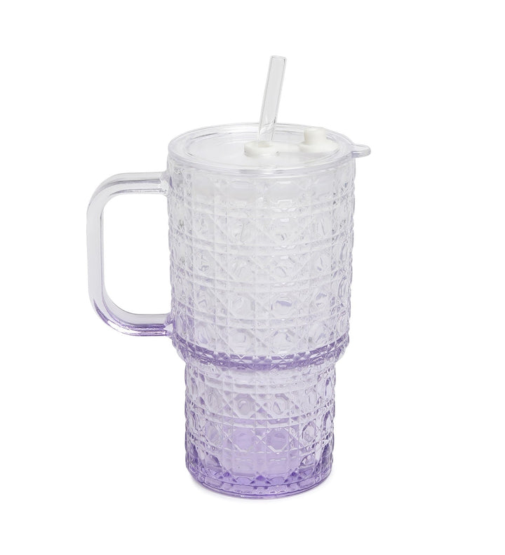 Verdelle Diamond Cut Glass Tumbler Purple view 4
