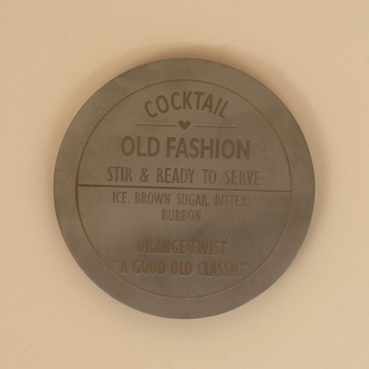 Metal and wood cocktail coasters
