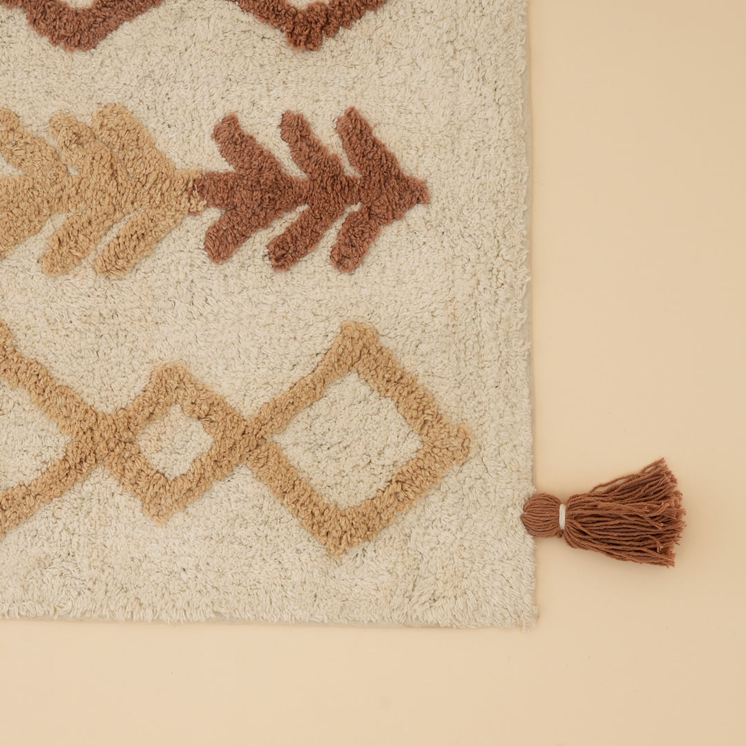 Beige Diamond Arrow Tufted Cotton Bath Mat, View 4
