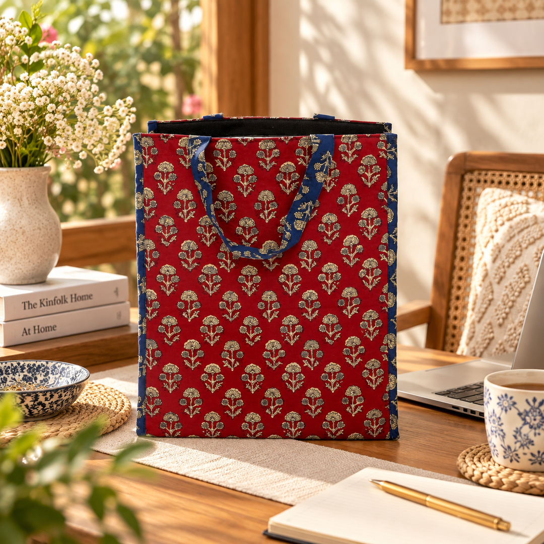 Large Insulated Cotton Lunch Bag, Dual Print, view 5