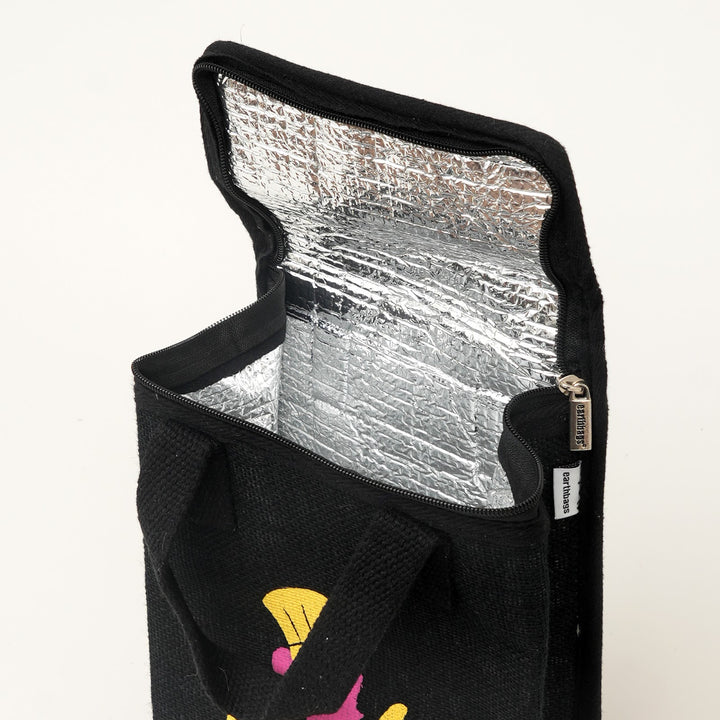 Insulated Jute Lunch Bag, Super Chef Print, View 2