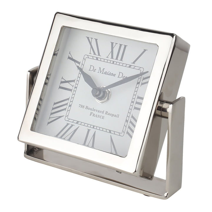 Expobazaar Time's Canvas ( Medium ) Silver Iron Table Clock