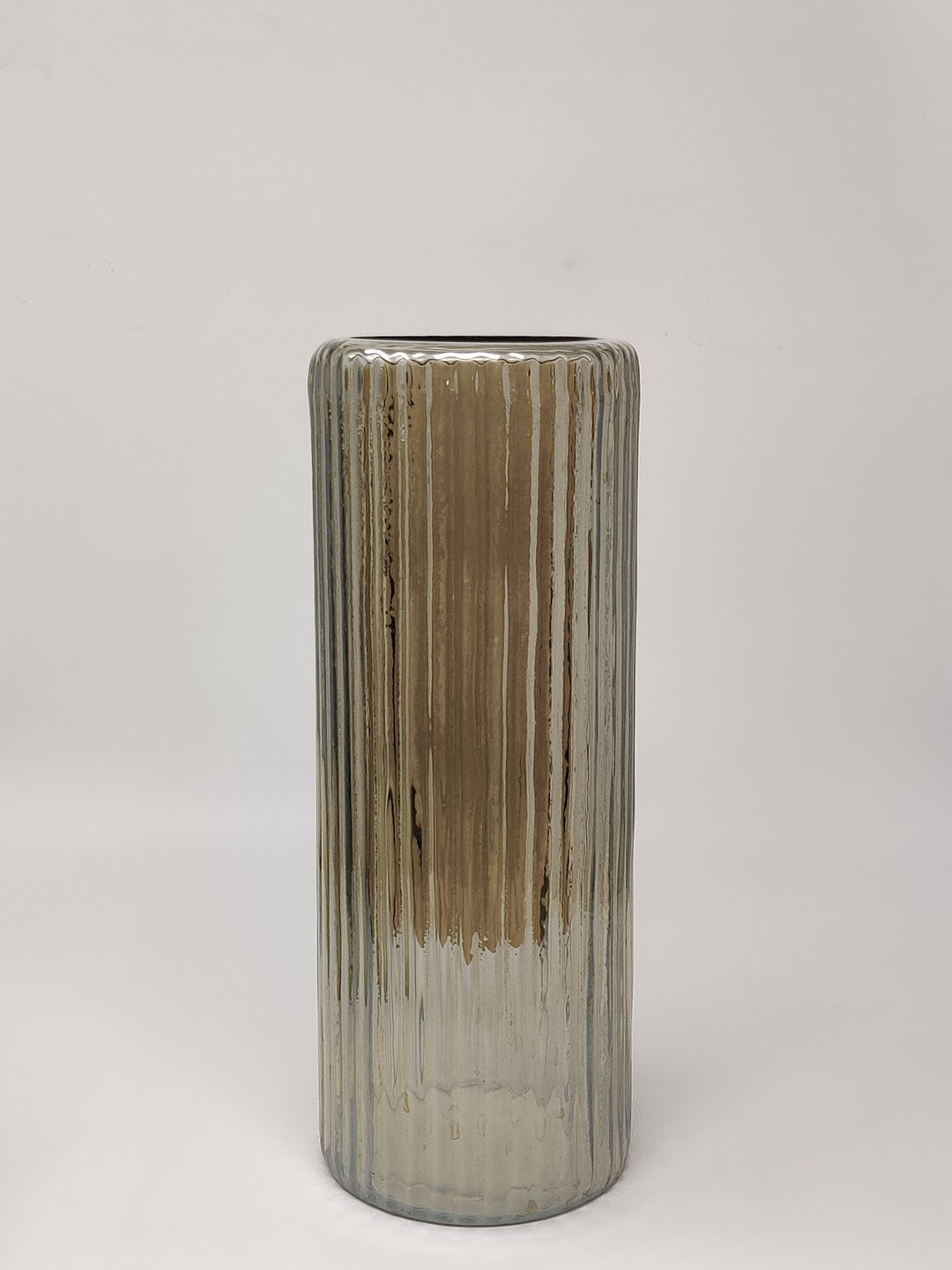 Expobazaar Smoke Glaze Clear Finish Glass Vase