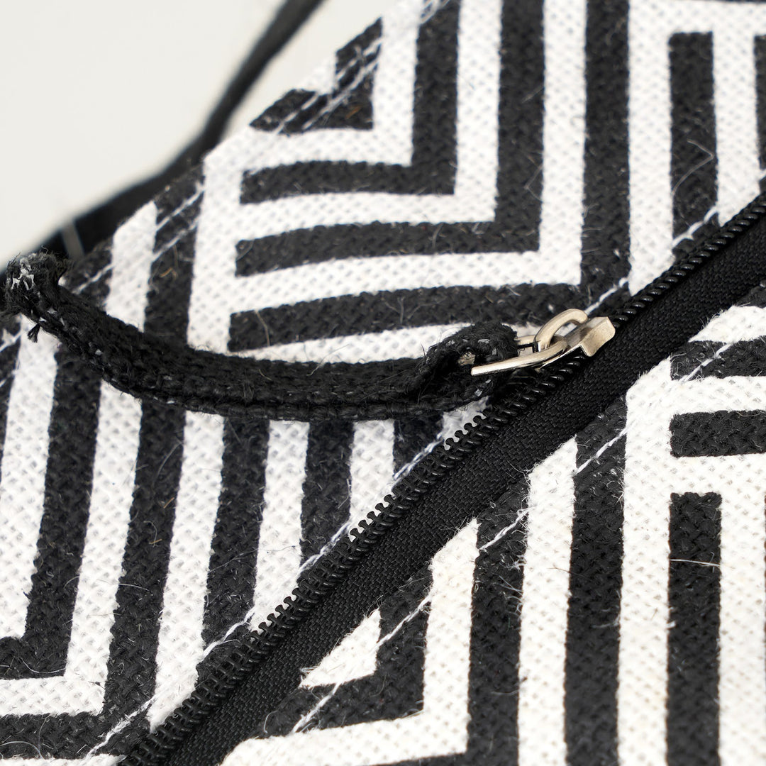 Express Jute Lunch Bag, Herringbone Print, View 3