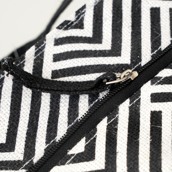 Express Jute Lunch Bag, Herringbone Print, View 3
