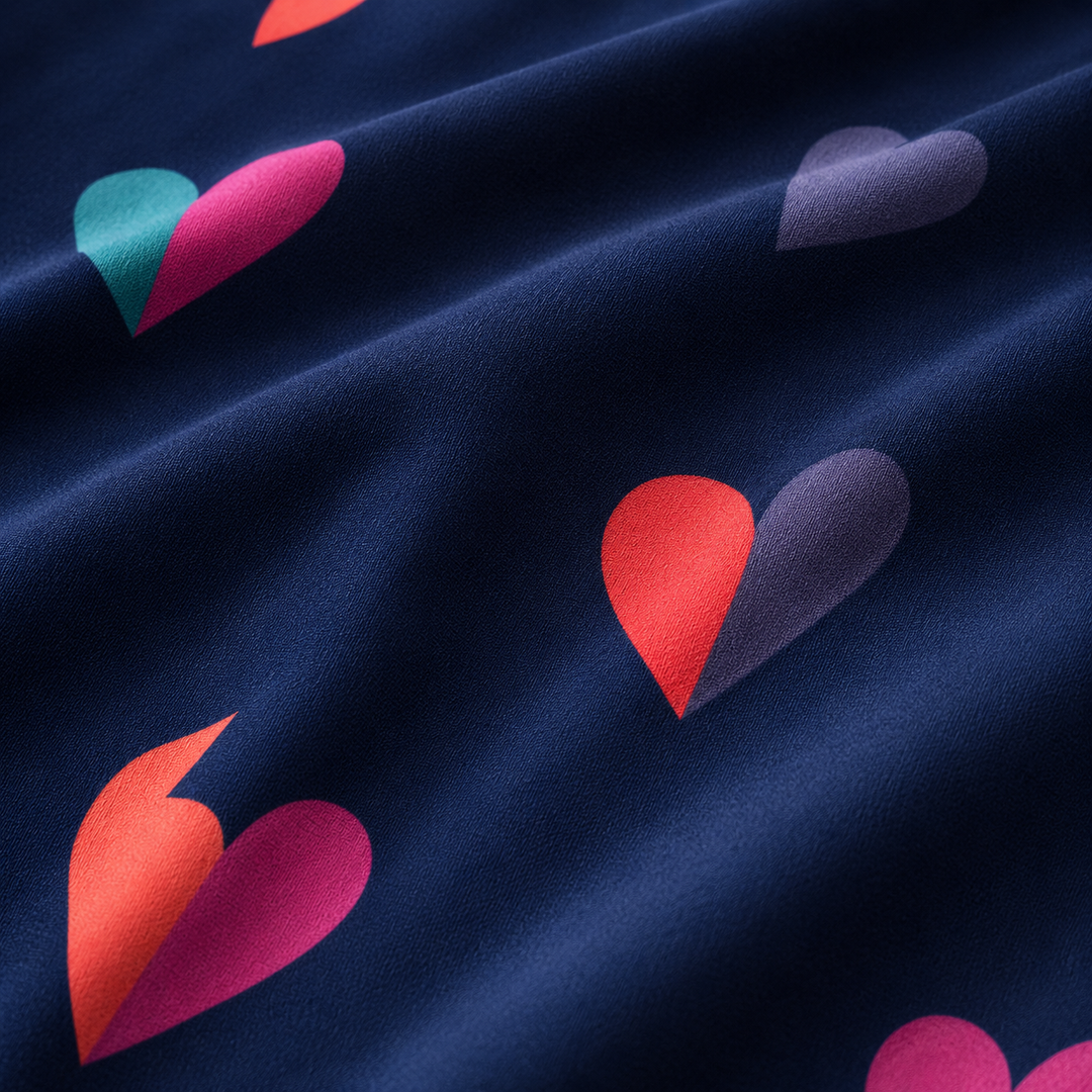Kids Playful Heart Print Bedsheet