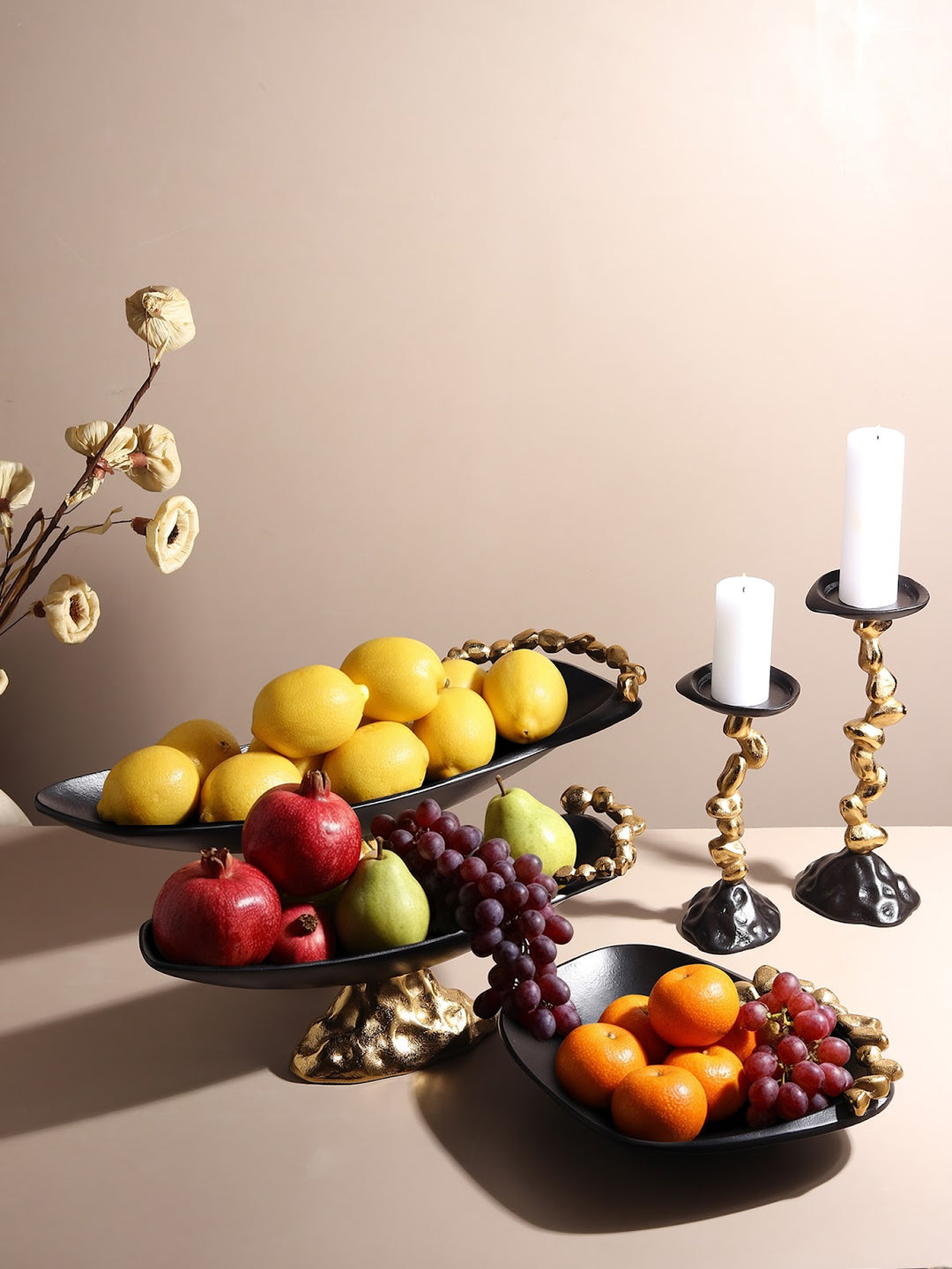 Expobazaar Stones Orivia Gold Platter Large