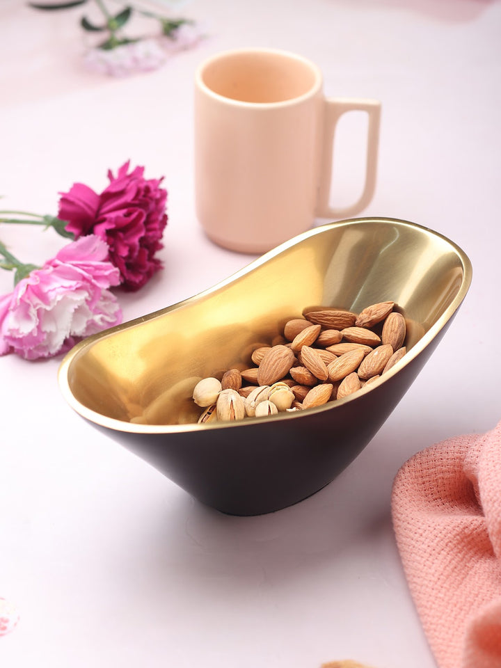 Expobazaar Opulent Oval Gold Serving  Bowl