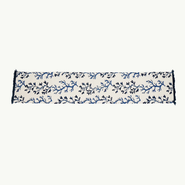 Blue Botanical Branch Cotton Table Runner, View 3