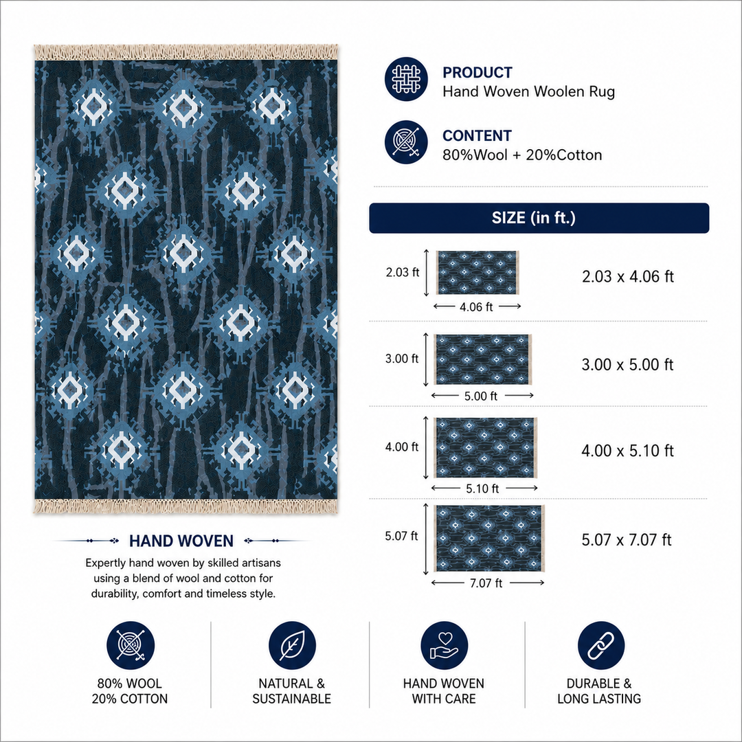 Expobazaar handwoven wool patch kilim rug VCD-10051