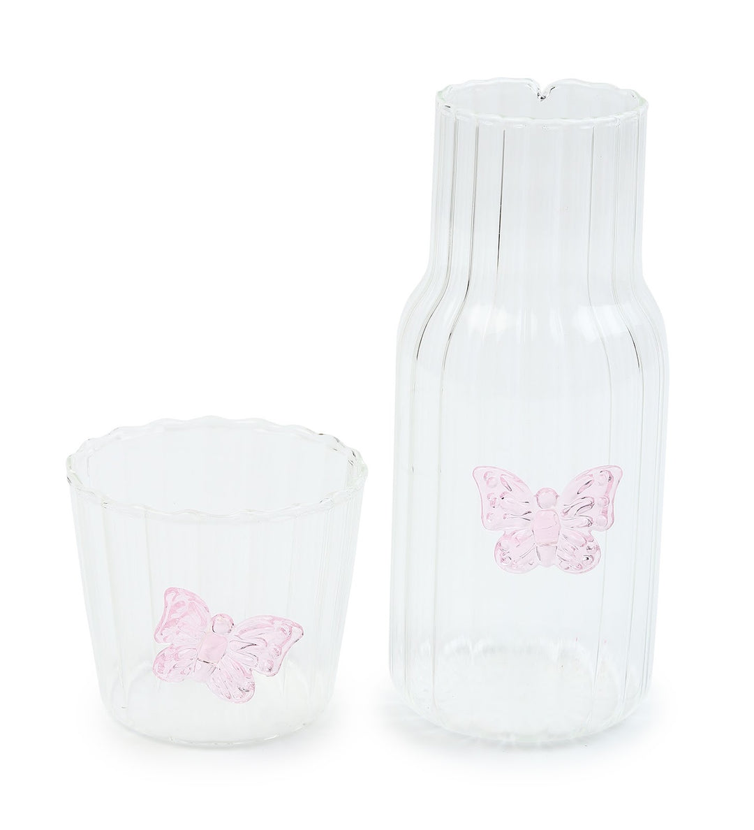 Titli Flip Butterfly Glass Bottle with Flip Top Glass view 4