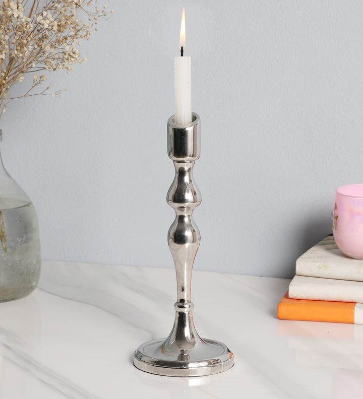 Expobazaar Lumora Large Silver Candle Holder