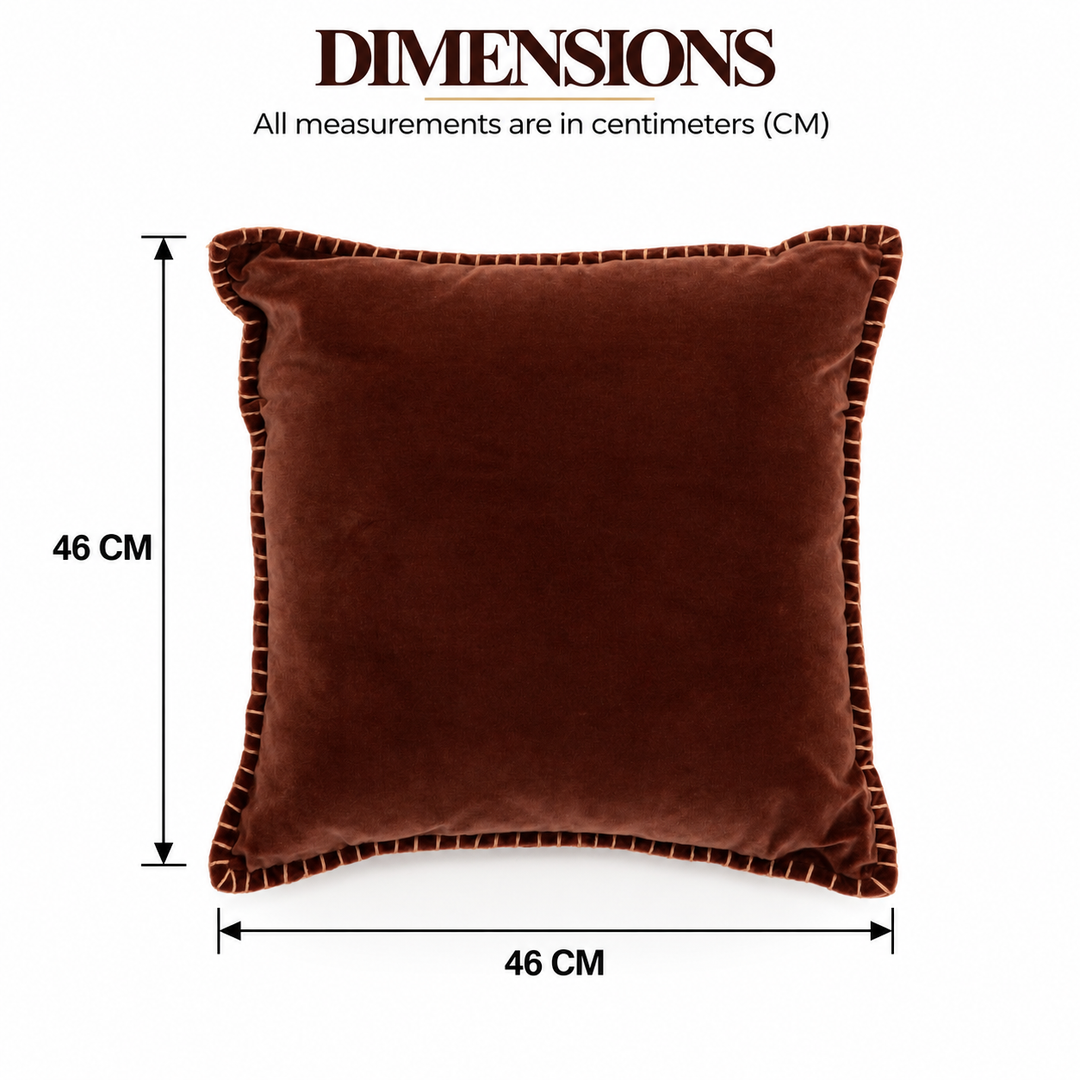 Clay Velvet Blanket Stitch Cushion, View 4