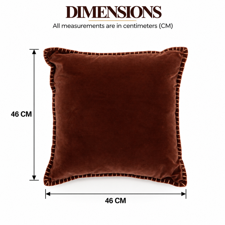 Clay Velvet Blanket Stitch Cushion, View 4