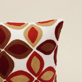 Red Geometric Aari Embroidered Cushion Cover