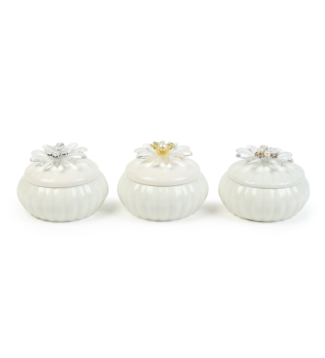 Sunpetal Jewelled Porcelain Trinket Box Set view 4