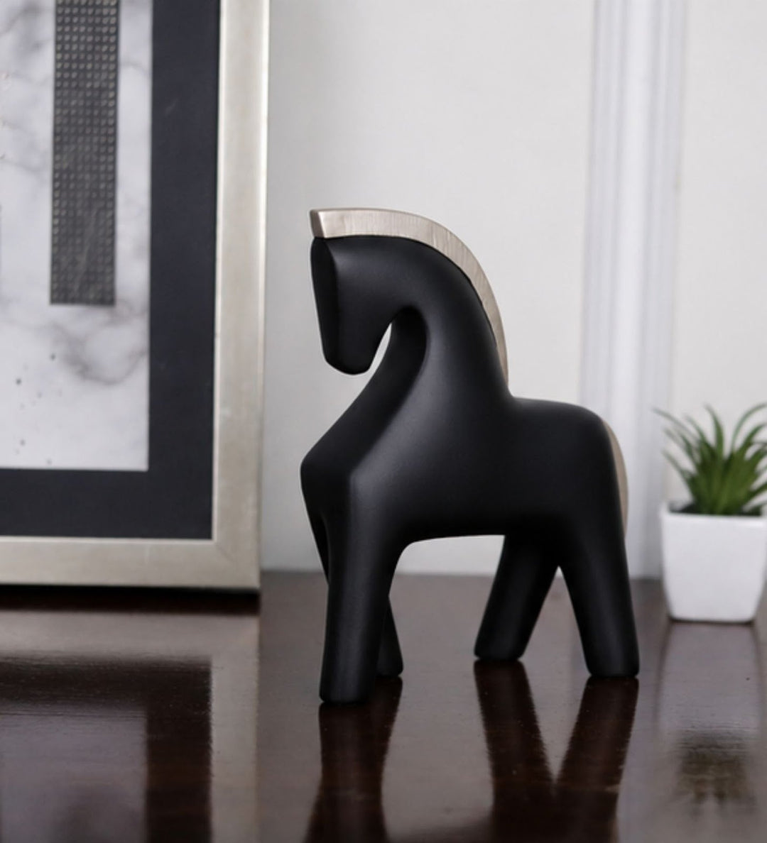 Expobazaar Modern Abstract Horse Resin Sculpture for Elegant Decor