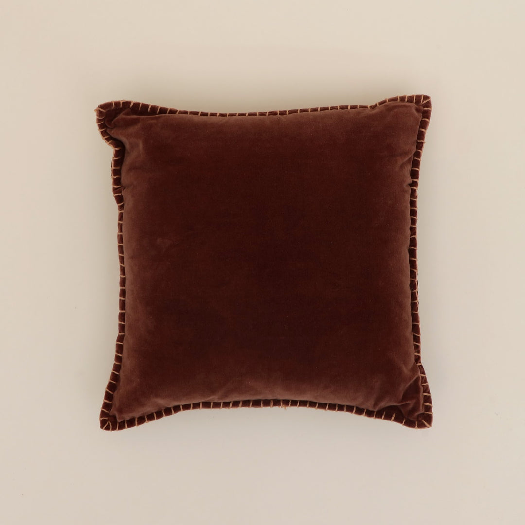 Clay Velvet Blanket Stitch Cushion