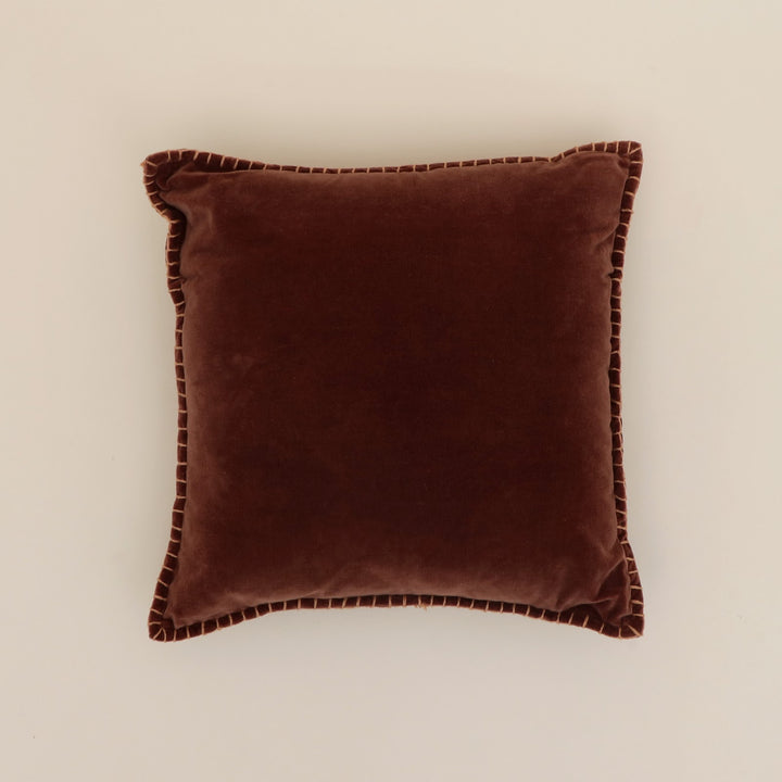 Clay Velvet Blanket Stitch Cushion