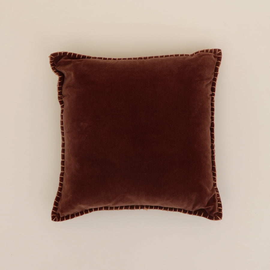 Clay Velvet Blanket Stitch Cushion