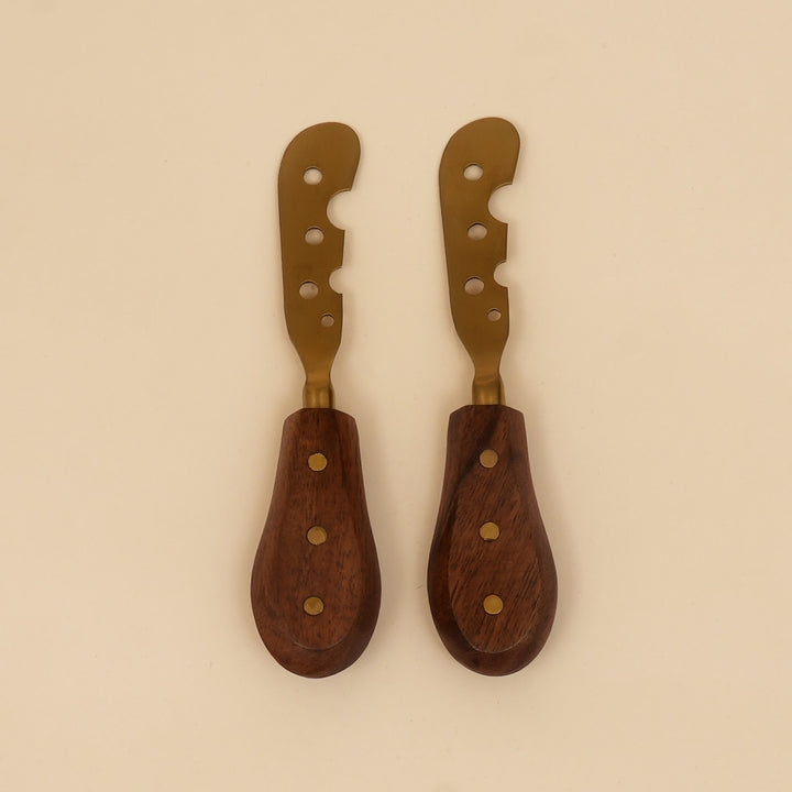 Cheese knife and spreader serving set