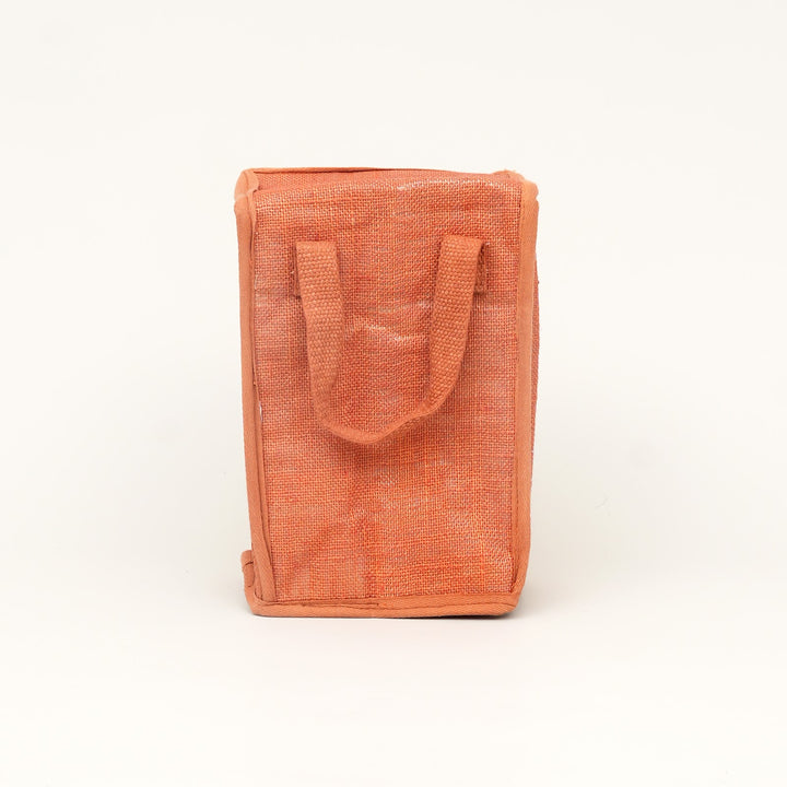 Insulated Jute Lunch Bag, Coffee Cup Print, View 5