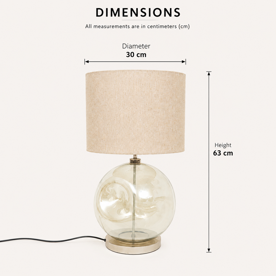 Frosted Glass Table Lamp for Living Room & Bedroom - Gold view 2