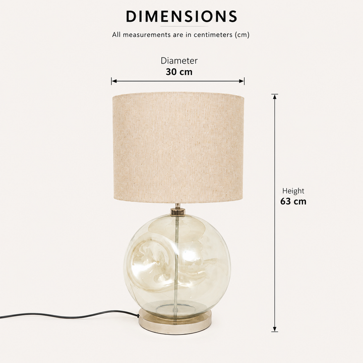 Frosted Glass Table Lamp for Living Room & Bedroom - Gold view 2