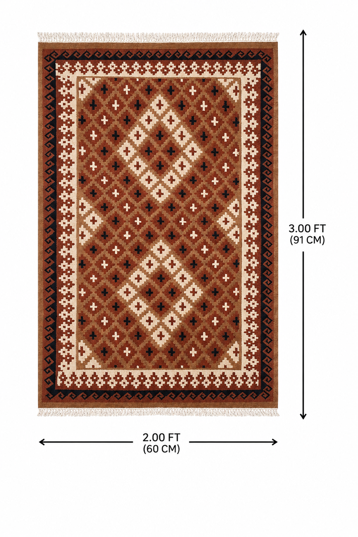 Multicolour Stripe Handwoven Wool Kilim Rug