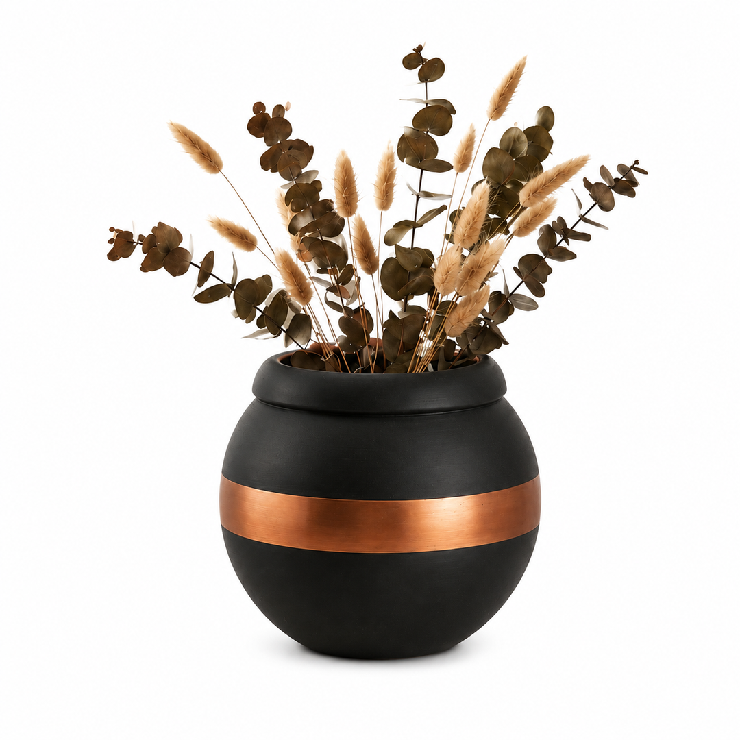 Glass Flower Vase, Black