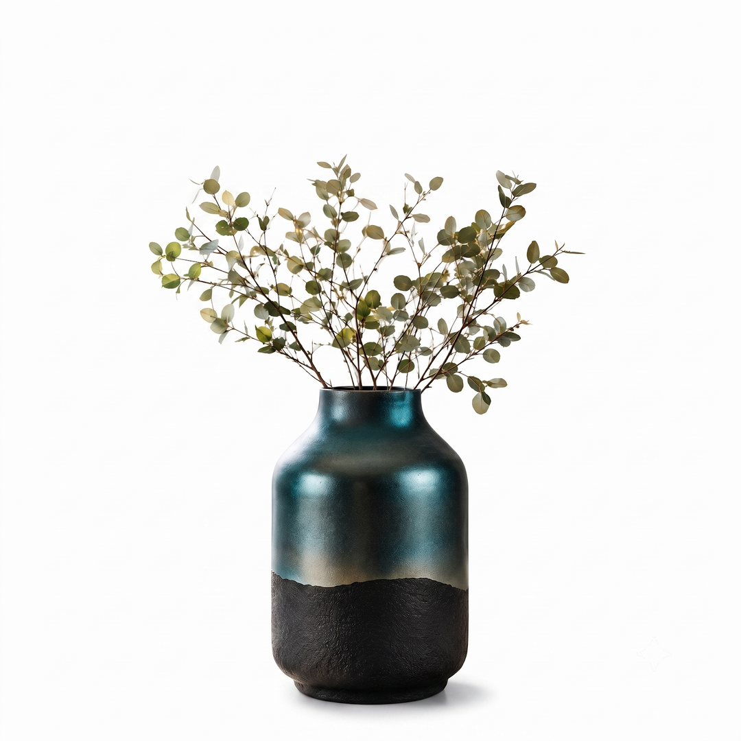 Glass Flower Vase, Rama Green