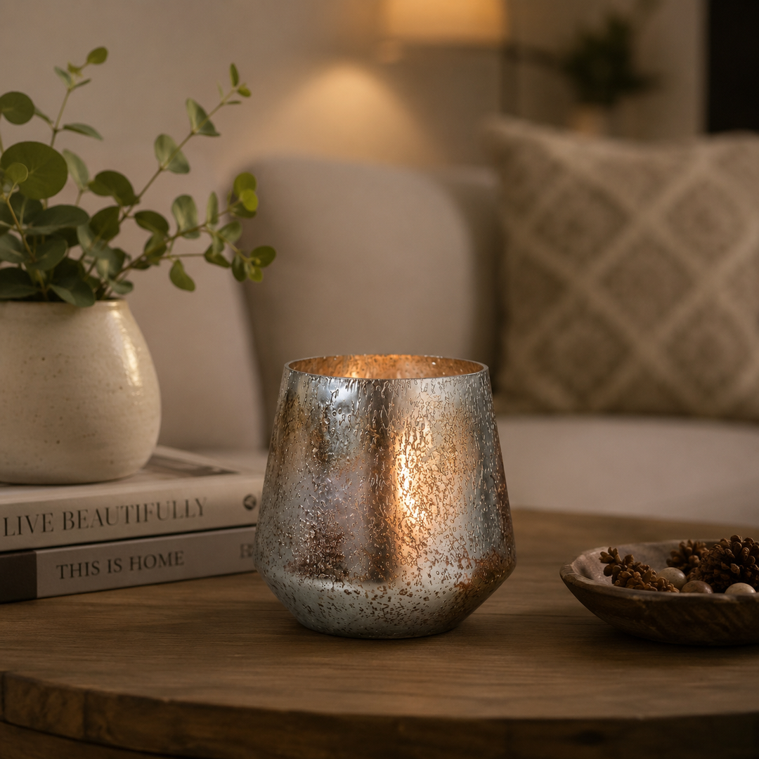 Glass Candle Holder, Multicolour