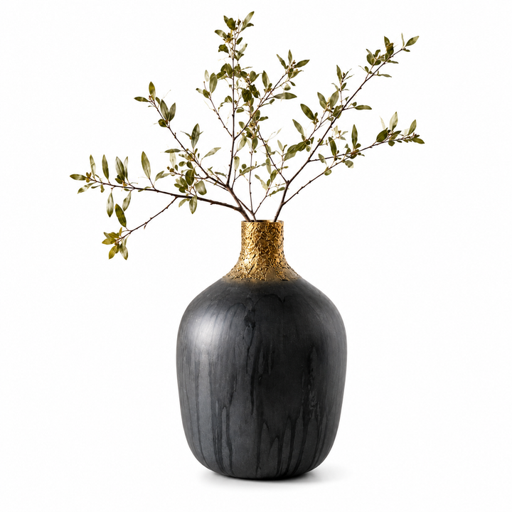 Glass Flower Vase, Black