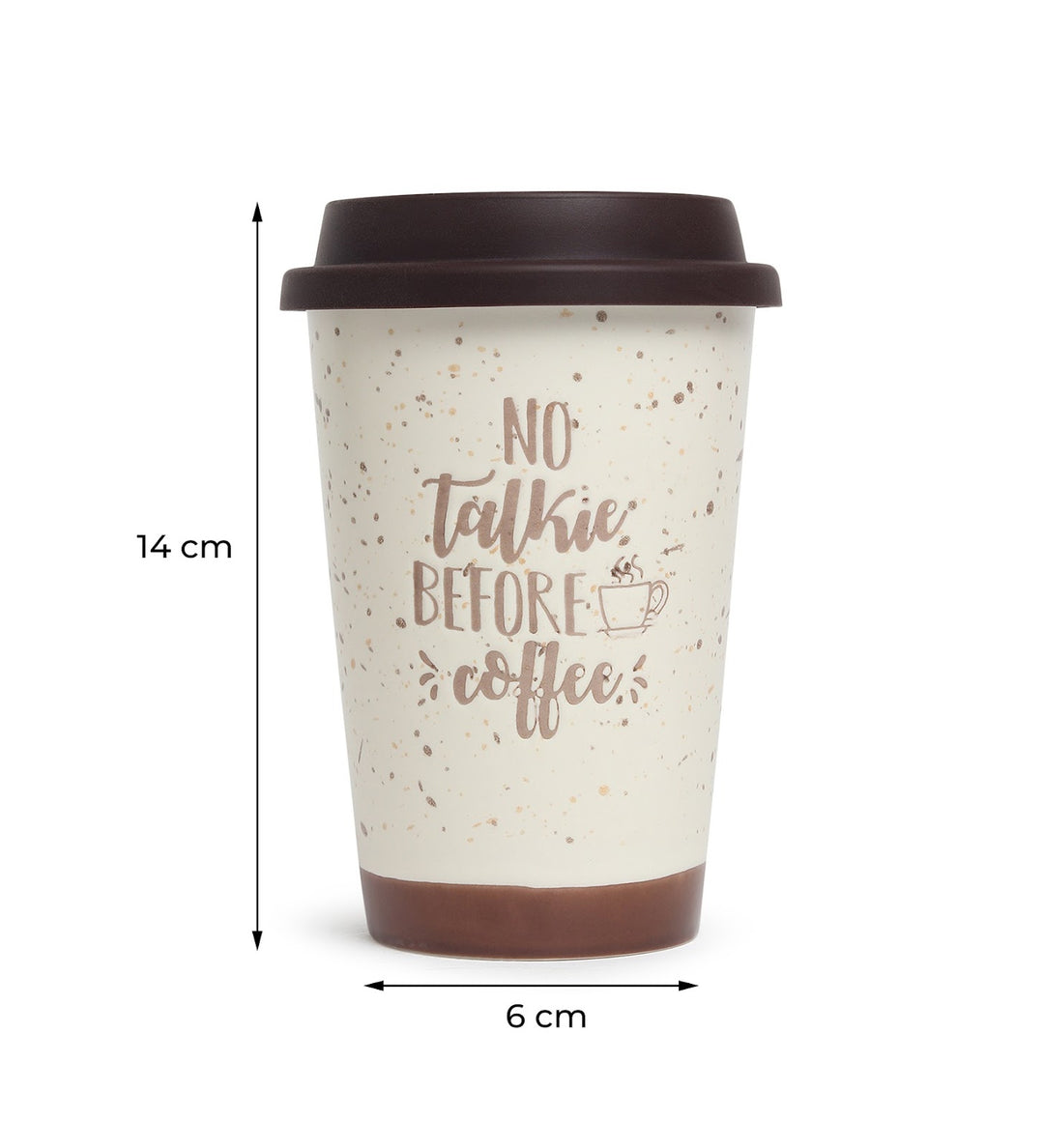 Coffee First Terrazzo Ceramic Coffee Mug Brown view 3