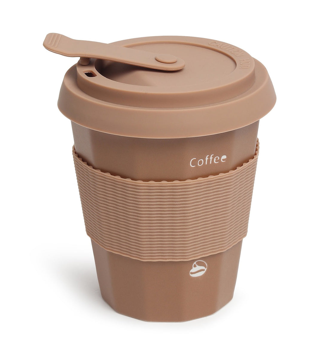 Milo Happy Ceramic Coffee Tumbler with Lid and Strap Brown view 5