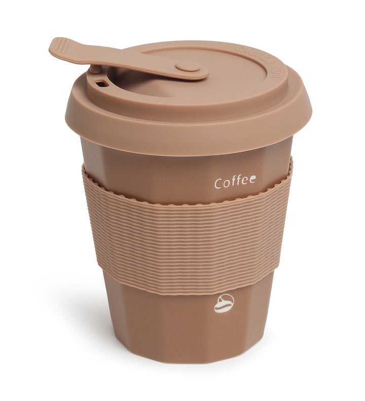 Milo Happy Ceramic Coffee Tumbler with Lid and Strap Brown view 5