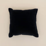 Indigo Velvet Blanket Stitch Cushion