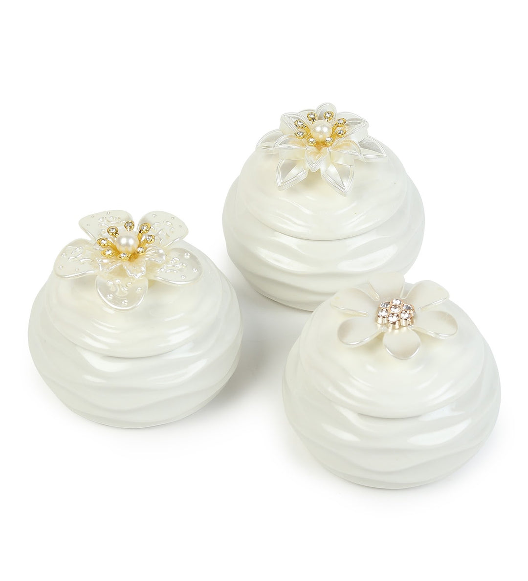 Laceflower Porcelain Trinket Box Set with Lace Petals view 5